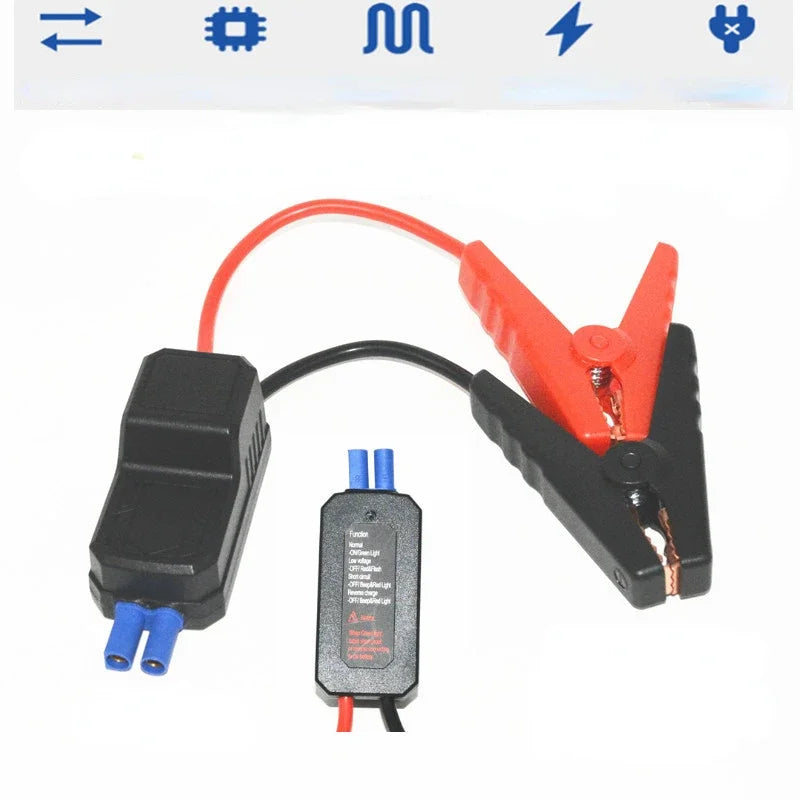 12V 200A Intelligent Booster Cable Smart EC5 Connector Car Truck Emergency Jump Starter Alligator Clamps Clip Qme black