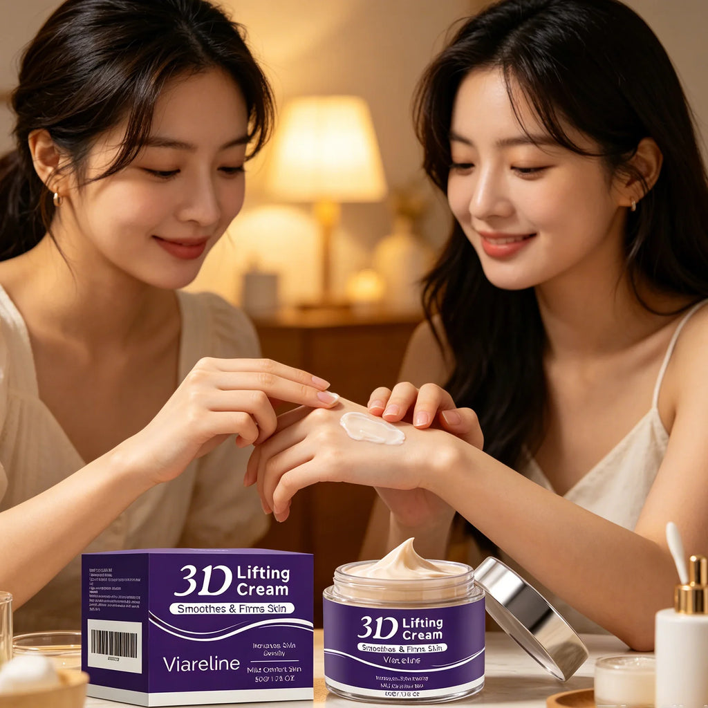 Viareline 3D Lifting Cream Improve Sagging Firms Skin Radiance Boost Deep Hydration Skin Care Product Hyaluronic Acid Face Cream Qme