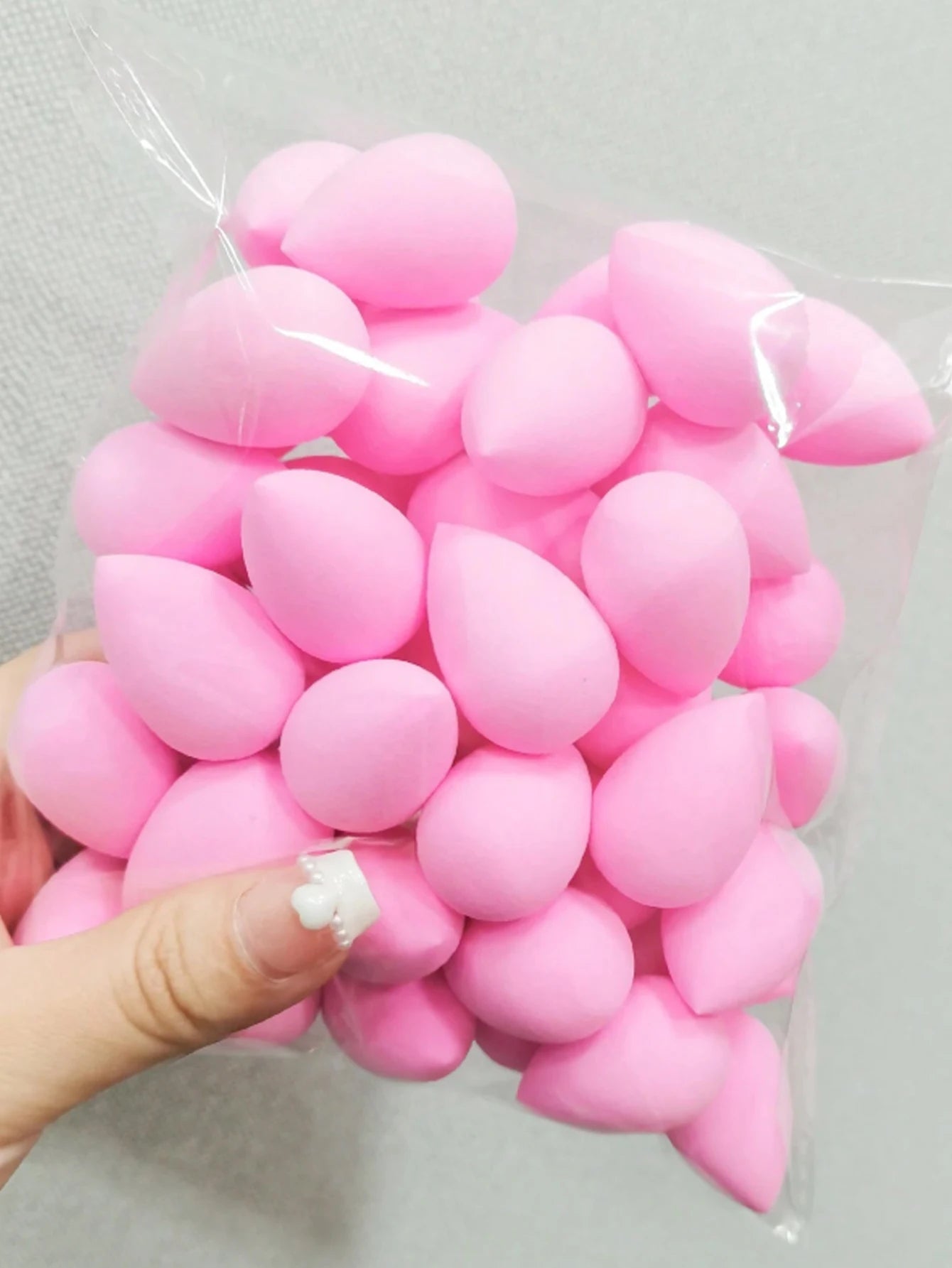 Mini Finger Puff Beauty Cosmetic Foundation Sponge Makeup Blender Qme pink rose