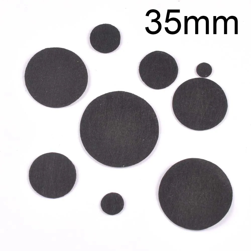 200Pcs Black White Round Felt Patches Apparel Appliques DIY Sew-On Clothes Decor Handmade Crafts Sewing Fabric Accessory 10-50mm Qme Black-35mm