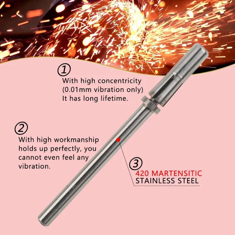 50/100Pcs 3mm Mini White Sanding Bands Stainless Steel Nail Drill Bits Mandrel Electric Manicure Accessories Tool Qme