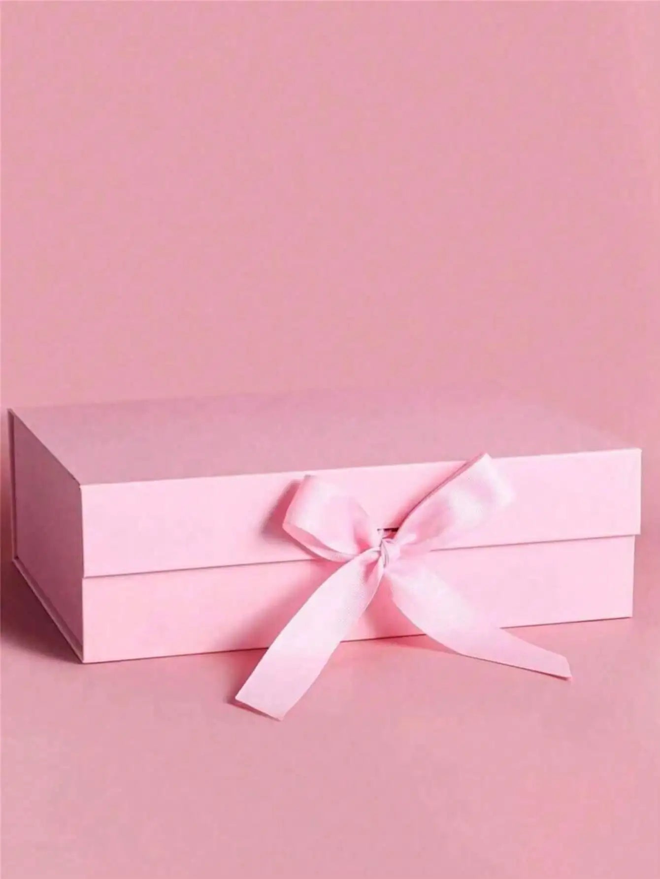 Foldable Magnetic Closure Solid Ribbon Box Wedding Party Suitable Qme pink M Other