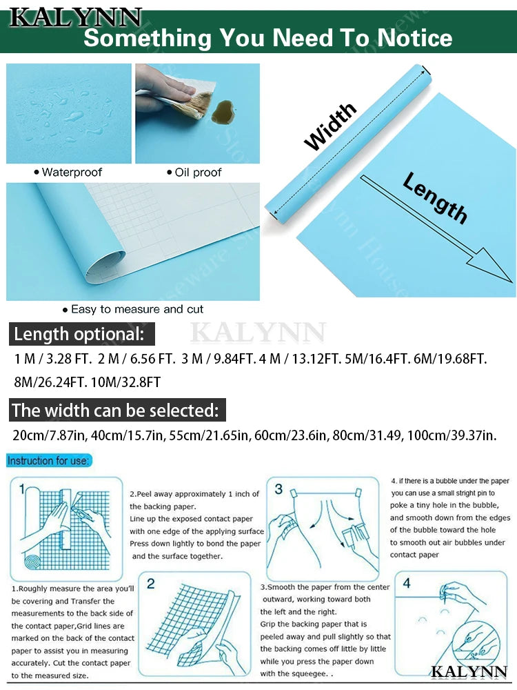 Sky Blue Peel Stick Wallpaper Self Adhesive Contact Paper Vinyl Wall Qme