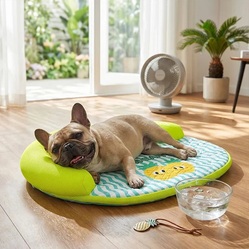 A 1Piece Pet Cooling Sofa Bed For Spring Summer, Breathable Removable Washable Bed Mat For Small Medium Dogs And Cats Rest Qme green 40-30cm
