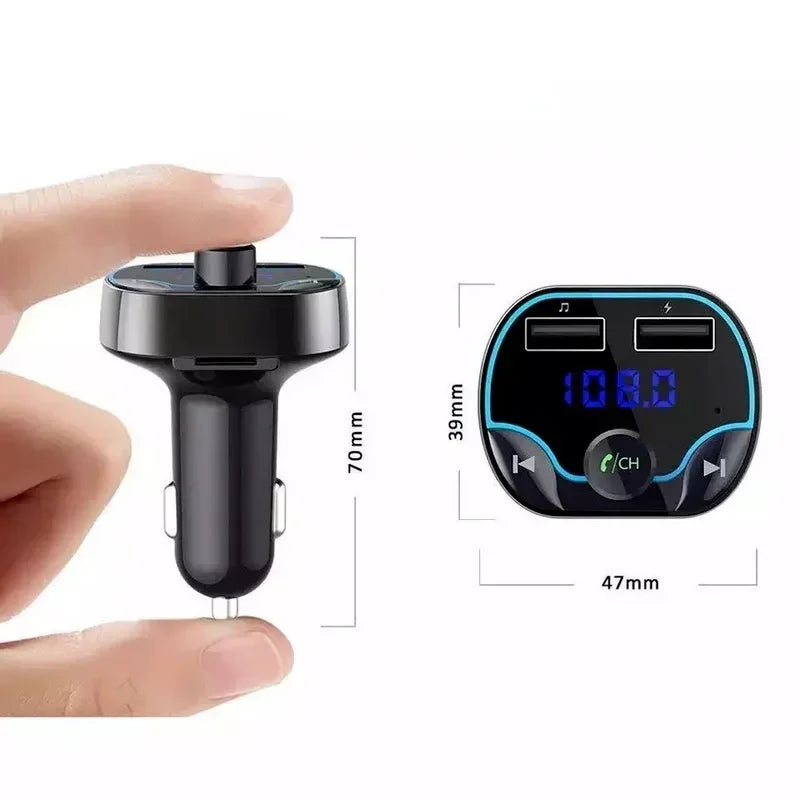 12V Dual USB Car Charger Car MP3 Player Car FM Transmitter Fast Charging Support Voice Broadcasting Navigation Voltage Testing Qme