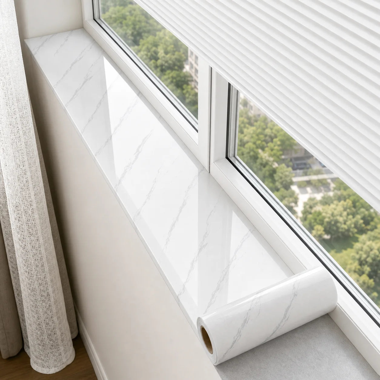 Peel Apply Marble Patterned Window Sill Stickers Door Frame Easy Qme jueshibai 20cmX1m