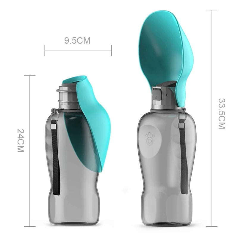 800ml Portable Dog Water Bottle For Small Large Dogs Cat Outdoor Leakproof Walking Drinking Bowls Chihuahua Bulldog Supplies Qme