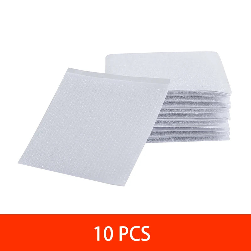 10pcs Universal Non-Slip Hook And Loop Fastener Tape 60mm Car Carpet Tape Home Floor Mat Bed Sheet Sofa Cushion Fixing Sticke Qme 60mm 10pcs-white-1