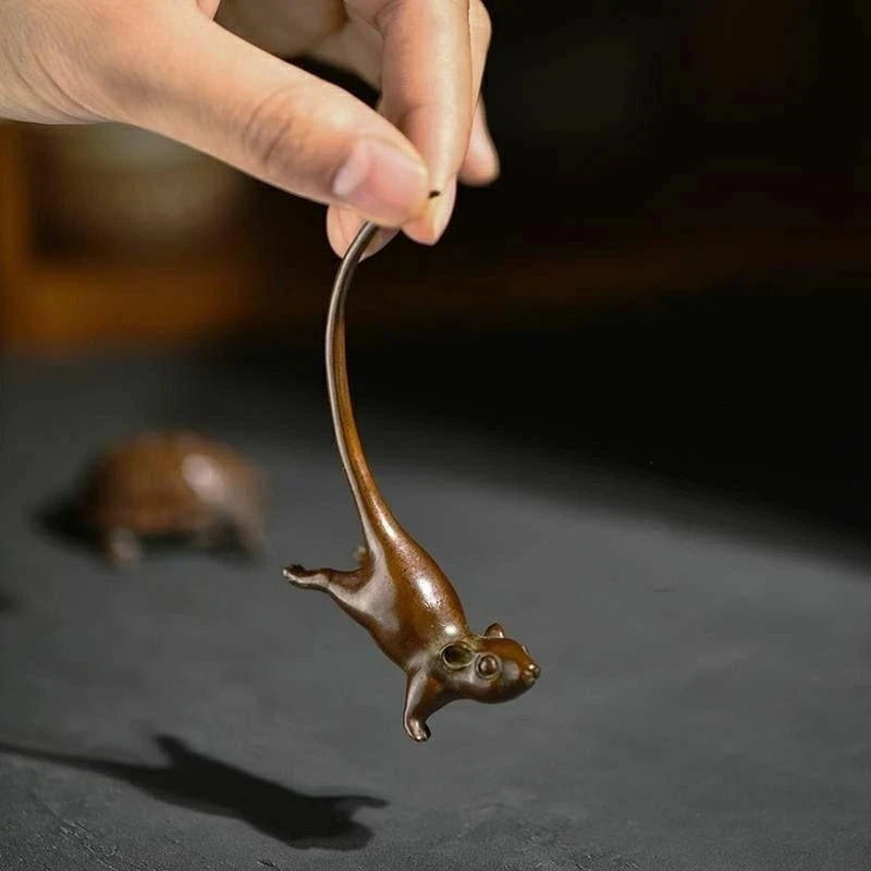 Copper Rat Ornament Home Decoration Accessories Long Tail Mouse Qme