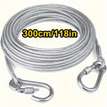 Outdoor Super Heavy Duty Wire Cable, Steel Wire Lead Leash with Stainless Dual Fix Buckle, Clothes Line Wires for Outdoor Qme 3M
