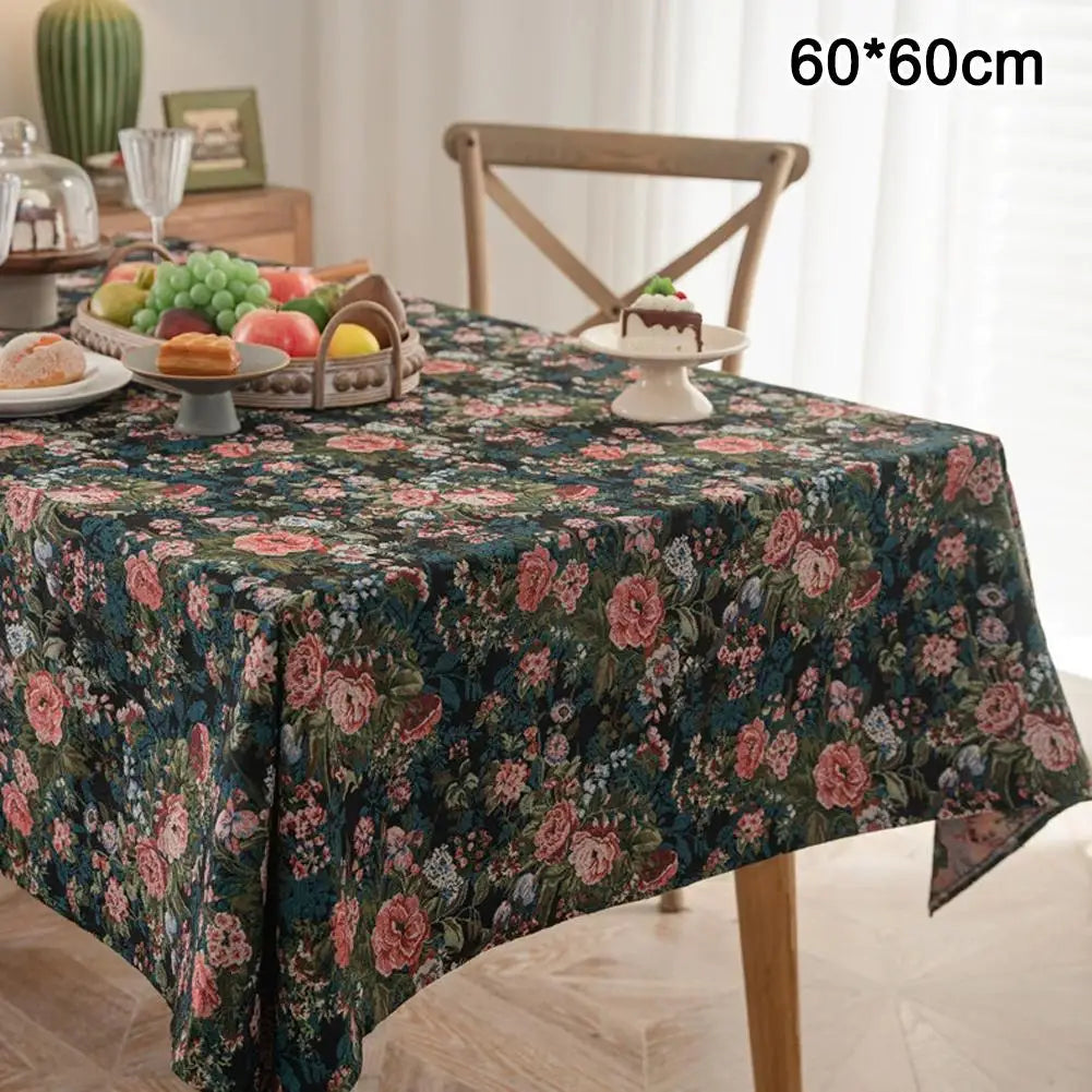 Vintage Floral Tablecloth Rustic French Embroidered Boho Tablecloths Qme C