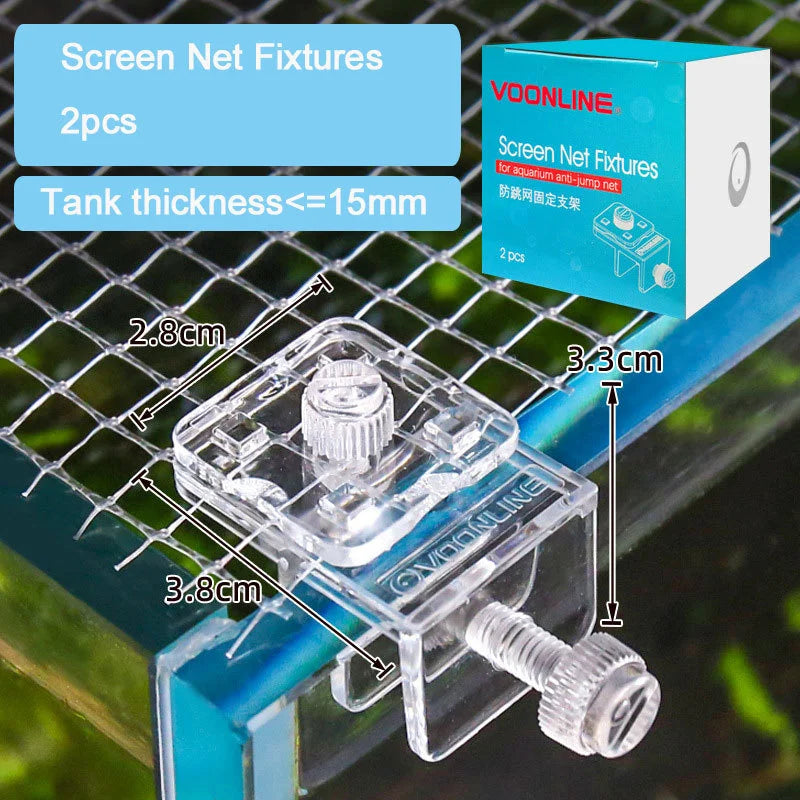 Anti-jumping Net Aquarium Anti Escape Net Cover Fresh Seawater Reef Fish Tank Shrimp Accessories Pet Product Tools Plants Holder Qme 2pcs holders