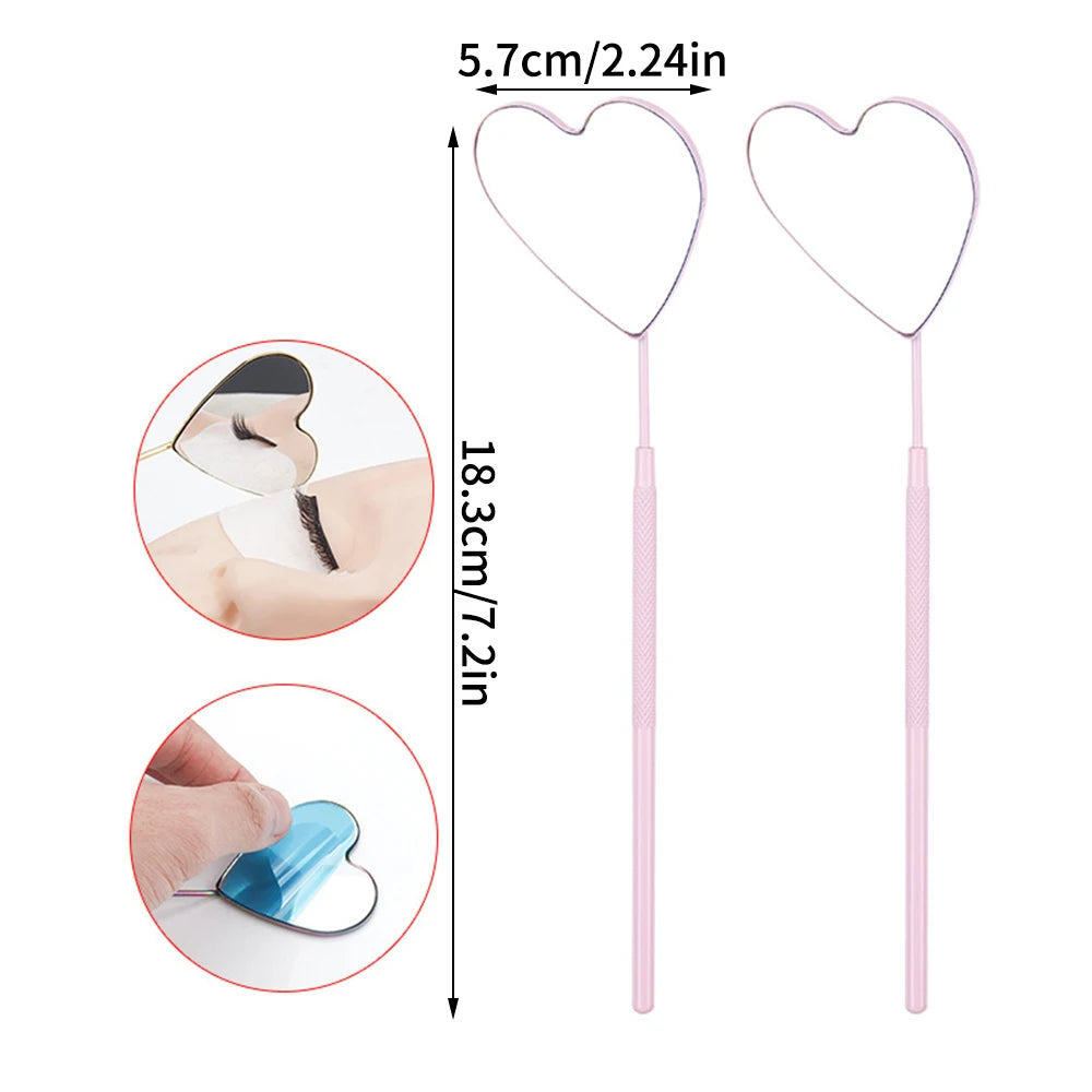 False Eyelashes Mirror Connected Eyelash Inspection Heart Shaped Long Qme