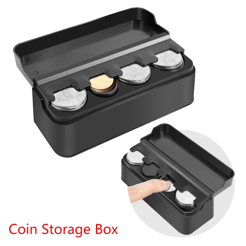 Plastic Wallet Holders Safe Money Boxes Cash Organizer Car Storage Qme