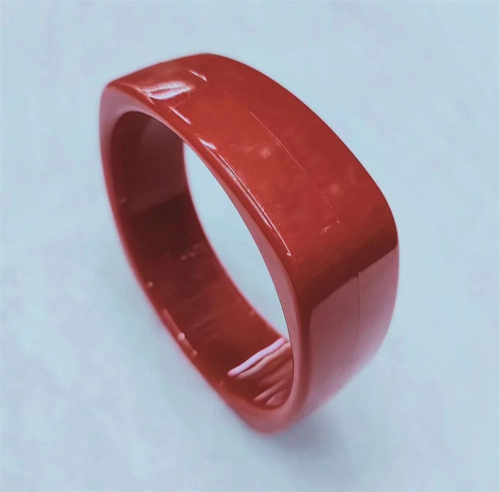 Vintage Acrylic Cuff Fashion Bangles for Women New Trendy multicolour Wide Geometric Resin Simple Bracelets Charm Jewelry Qme red 60-64mm
