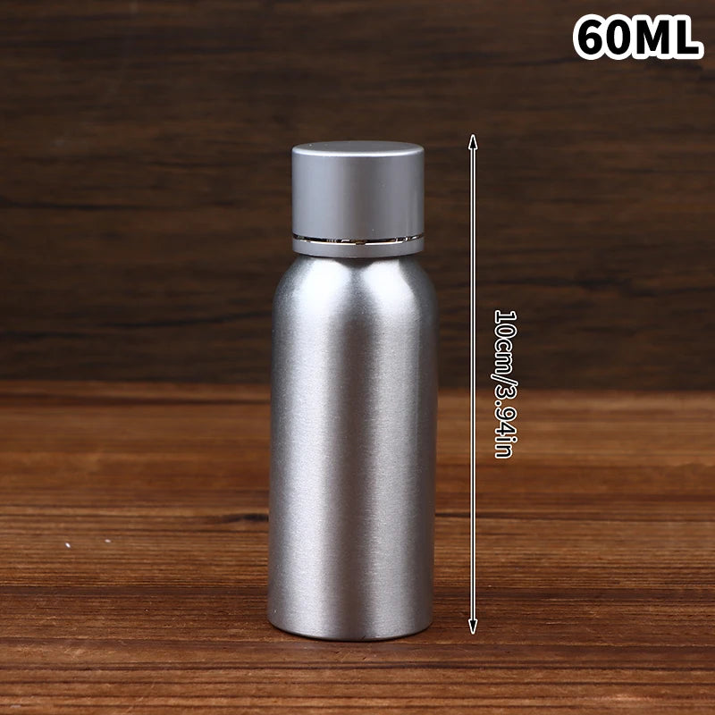 Silver Lid Aluminum Container Travel Bottle 30 50 60 100 120 150 200 Qme 60ML