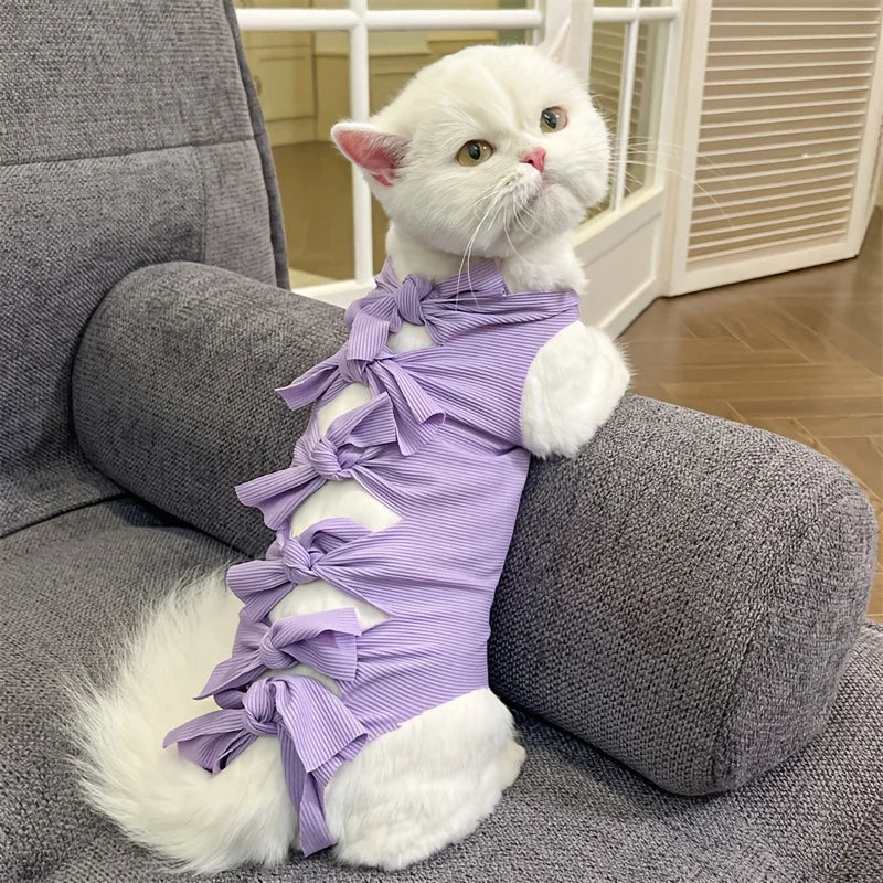 Cat Spay Wrap, Post-Surgery Licking Prevention, Suitable for Abdominal Wounds or Skin Condition Recovery Kits Qme