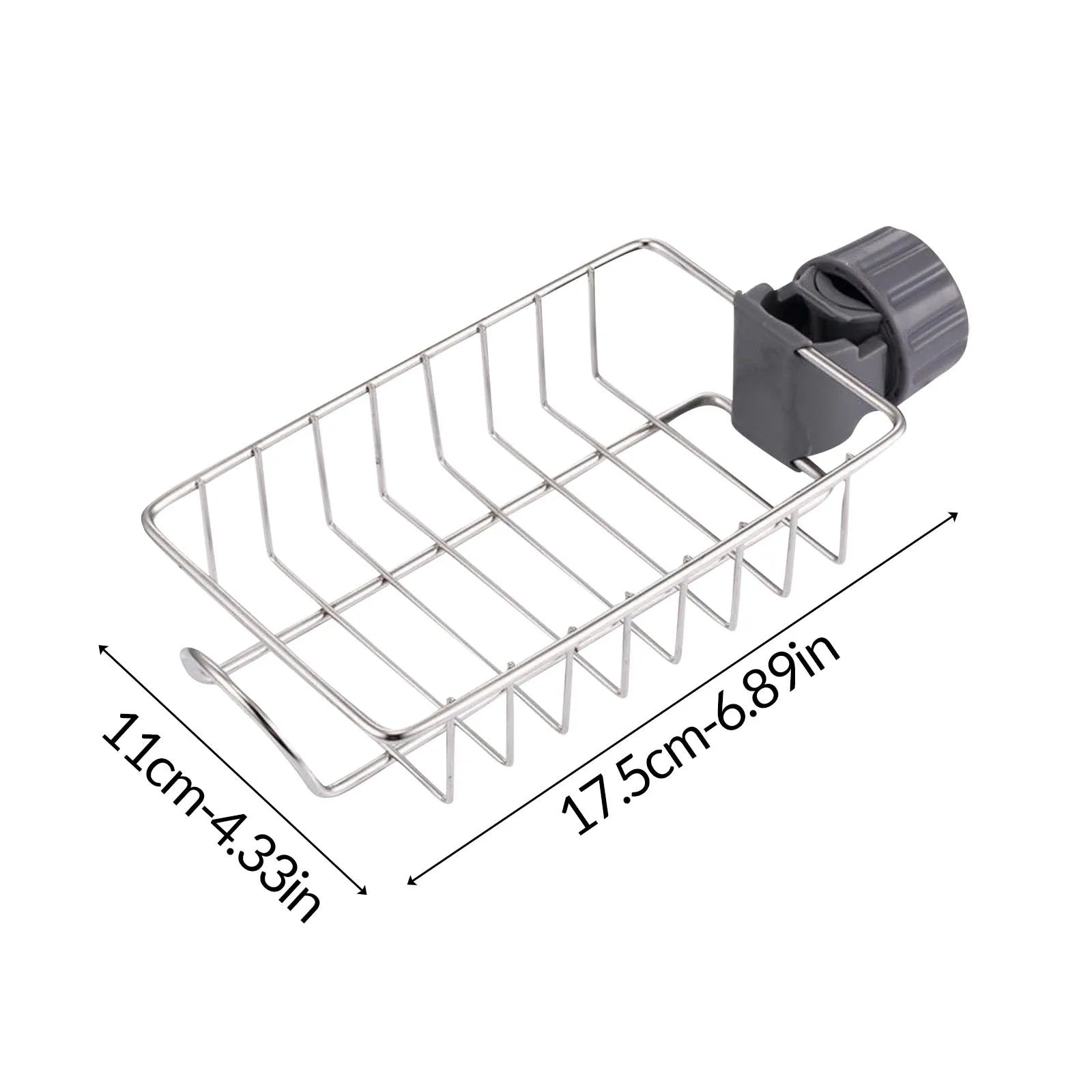 Faucet Stainless Steel No-punch Adjustable Kitchen Sink Drains Rack Towel Rag Holder Bathroom Small Durable Storage Shelves Qme