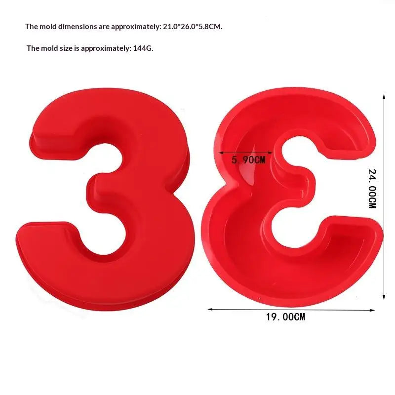 10 Inches Number Baking Moulds Large Silicone 3D Cake DIY Shape 0-9 Qme 3