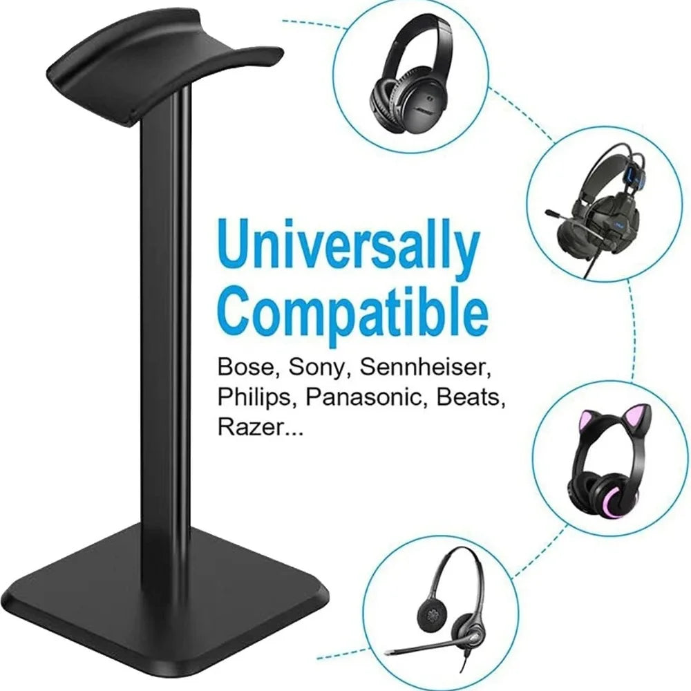 Headphones Stand Universal Aluminuim Alloy Headset Holder Supporting Flexible Headrest Desktop Gaming Earphones Hanger Bracket Qme