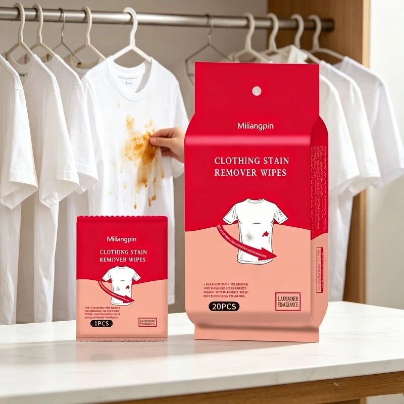 No-Rinse Down Jacket Cleaner / White Shoe Stain Remover Wipes, for White Clothes, Disposable Individual Packaging Qme