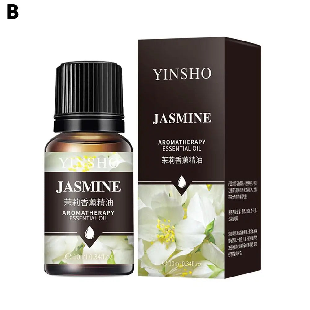 16 Flavors 10ml Essential Oils For Aroma Diffuser AirHumidifier Home Water-soluble Lavender Rose Eucalyptus White Peach Oolong Qme Jasmine