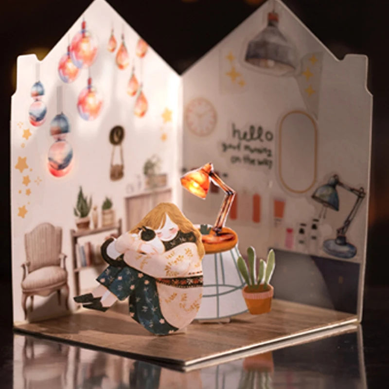 Vintage Healing Light Die-Cut Washi Tape, Ideal for Journal Collage, Gift Wrapping, 3D Greeting Card Making & More Qme
