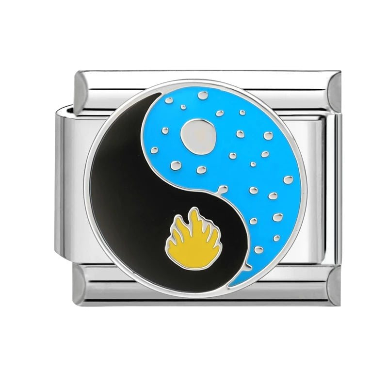 2026 Y2K Colorful Glaze Cute Street Scene Cat Italian Charm Link fit 9mm Stainless Steel Jewelry DIY Making Bracelets For Gifts Qme Style 41
