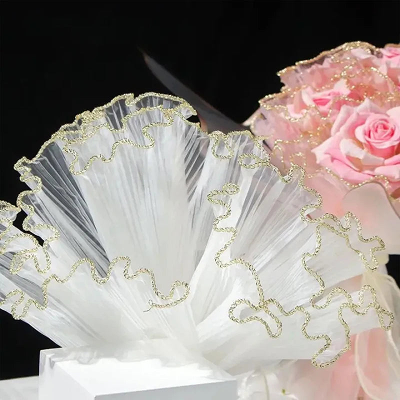 Phnom Penh Edge Wave Pearl Tulle Flower Wrapping Net Floral Bouquet Inner Lining Material Gift Box DIY Sewing Supplies Craft Pa Qme
