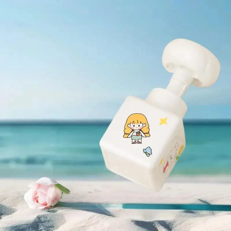 250 Flower-shaped Foam Pump Dispenser Square Plastic Bottle Hand Soap Qme