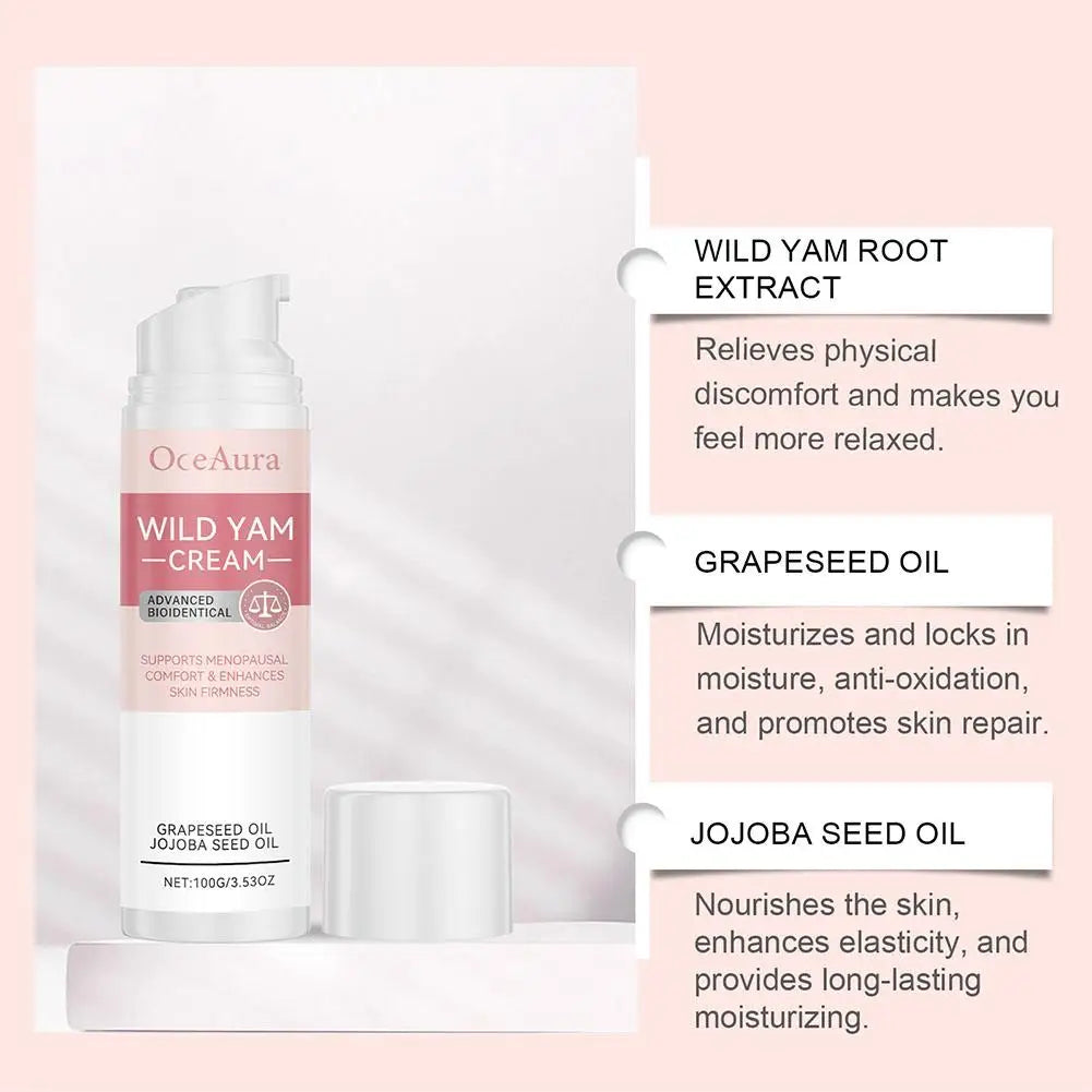 Wild Yam Cream Facial Women Natural Estrogen Moisturizer Hydrates Qme