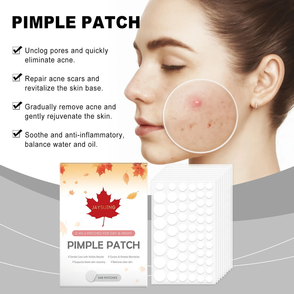 Hydrocolloid Acne Patches Round Spot Invisible Acne Pimple Patches Absorb Pus & Oil Reduce Redness Waterproof & Skin-Friendly Qme