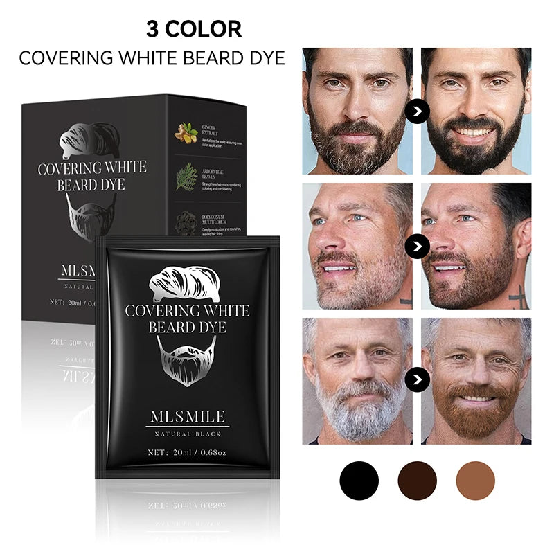 Men's Beard Bubble Hair Dye 10 Packs Easy-to-use Foam Long-lasting Qme