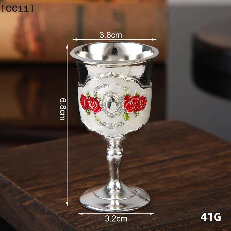 European White Wine Cup Vintage Glass Classic Metal Drinkware Goblet Qme