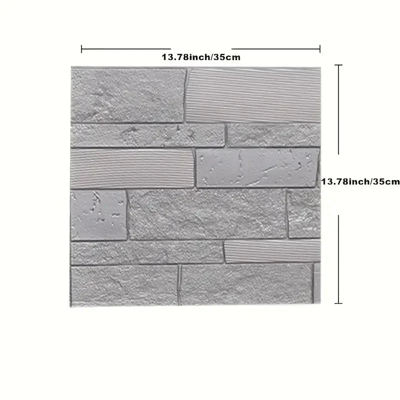 3D Self-adhesive Solid Wall Sticker 35 X Waterproof DIY Living Room Qme sliver 35cmX35cm-5pcs