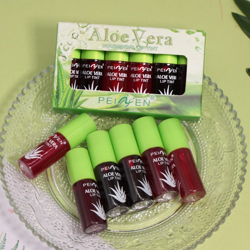6-pack Aloe Vera Tinted Lip Oil Hydrating Moisturizing Small Glaze Qme 6pcs
