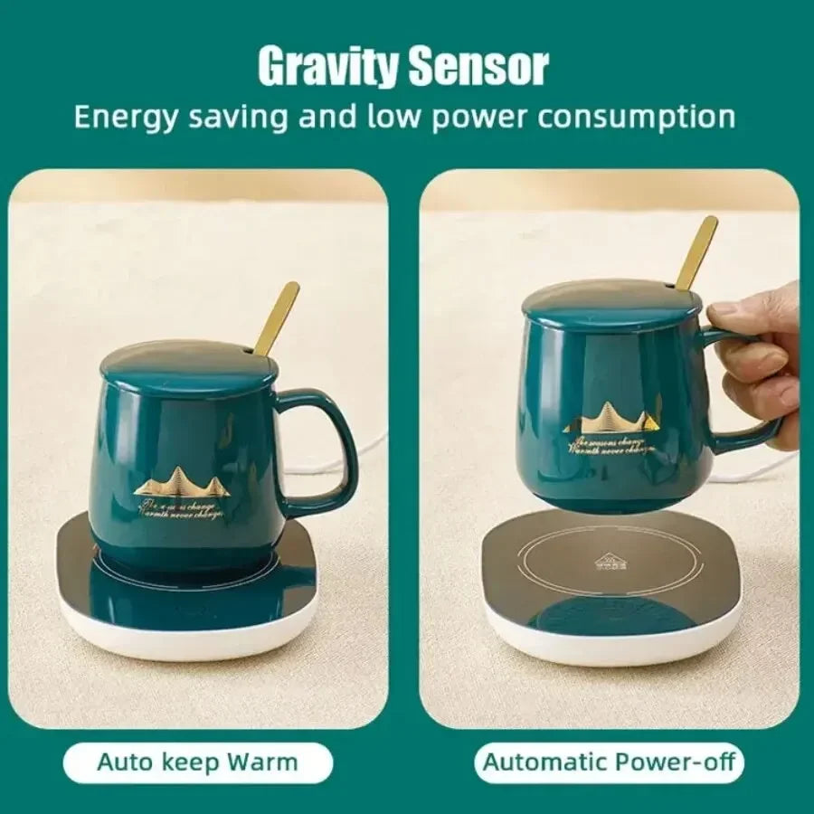 Electric Smart Thermostatic Coaster Suitable for Home and Office Suitable for Hot Coffee Tea Milk Water Portable and Waterproof Qme