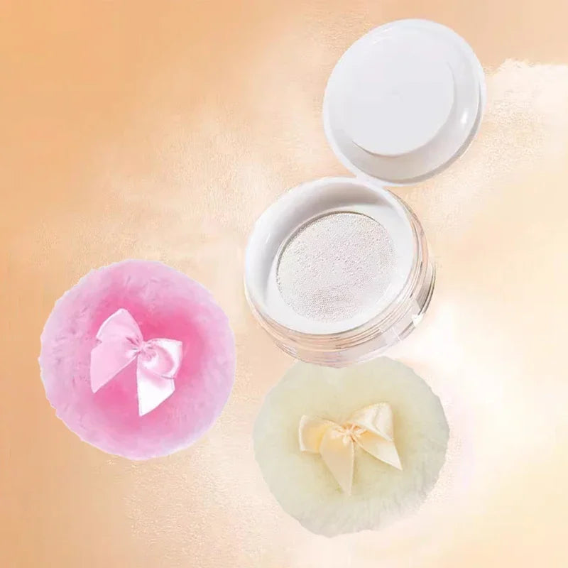 Plush Makeup Puffs Professional Bowknot Round Cosmetic Soft Fluffy Qme