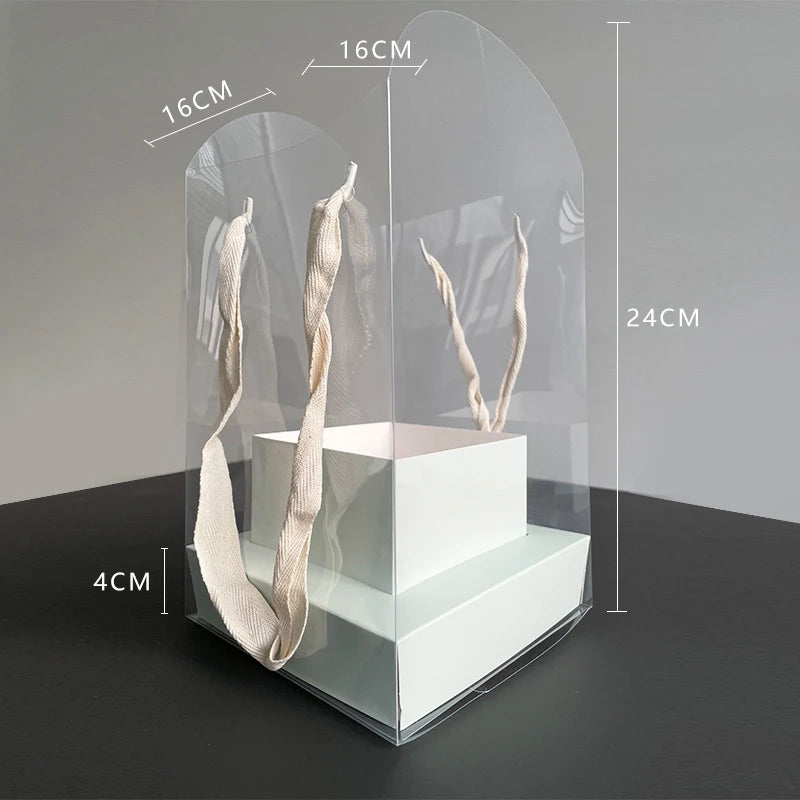 Rose Flower Hand Packaging Box Waterproof Transparent Art Arrangement Qme