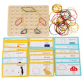 Wooden Geoboard Montessori Toys Geo Board Manipulative Geoboards 4 5 Qme Multicolor