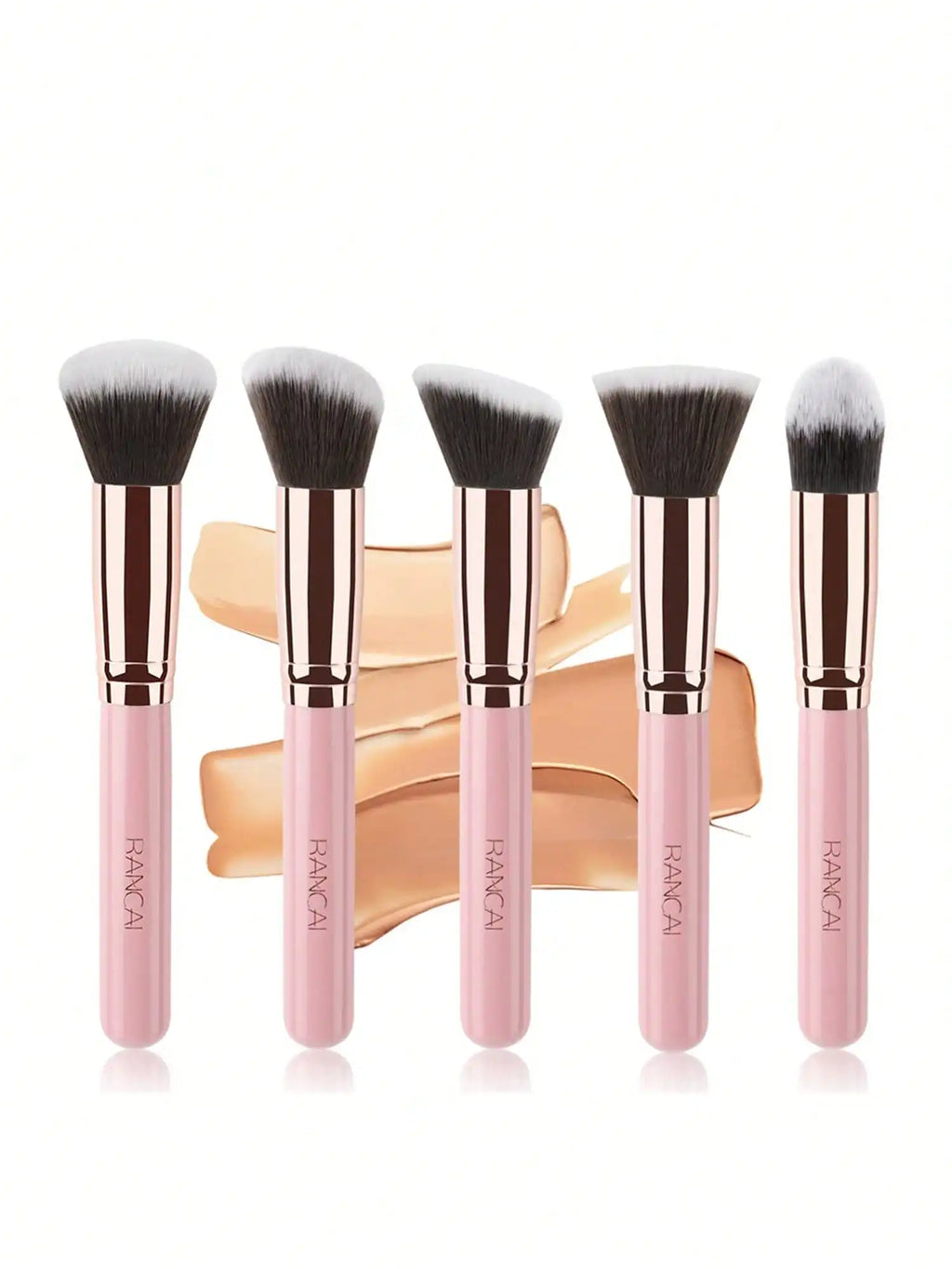 Pink Gold Makeup Brush Soft Hair Powder Blush Foundation Brushes Qme