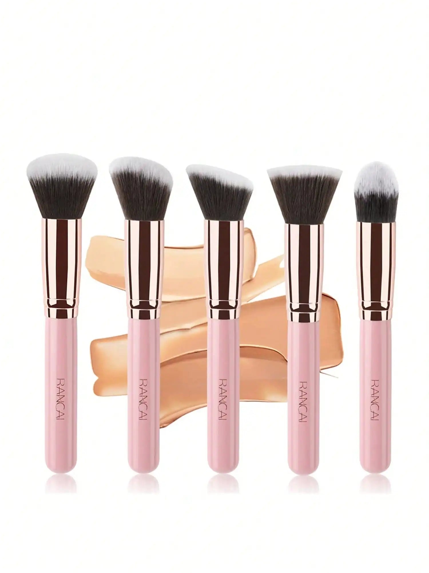 Pink Gold Makeup Brush Soft Hair Powder Blush Foundation Brushes Qme