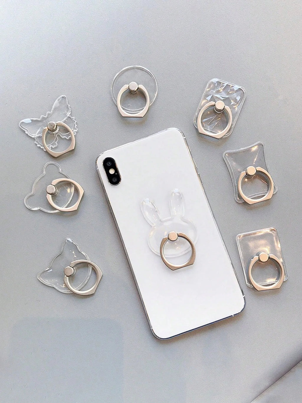 Randomly Shaped Transparent Mobile Phone Ring Holder Acrylic Crystal Qme