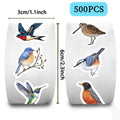 500pcs/roll Bird Roll Stickers Phone Scrapbook Envelope Gift Water Cup Guitar Skateboard Notebook Waterproof Decorative Qme Multicolor