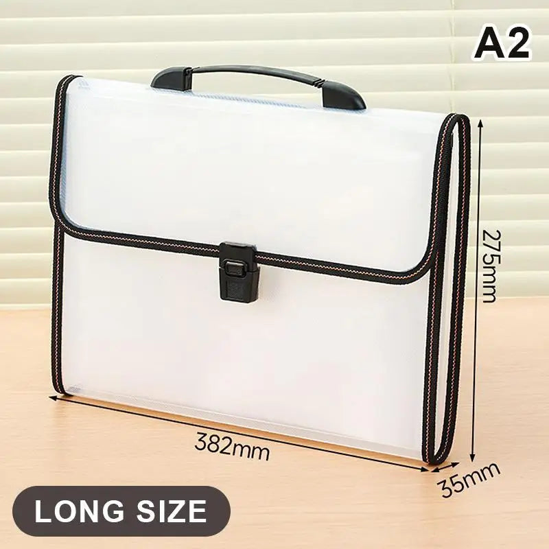 Long Document Organizer Folder Lightweight File Holder Handle Student Qme A2