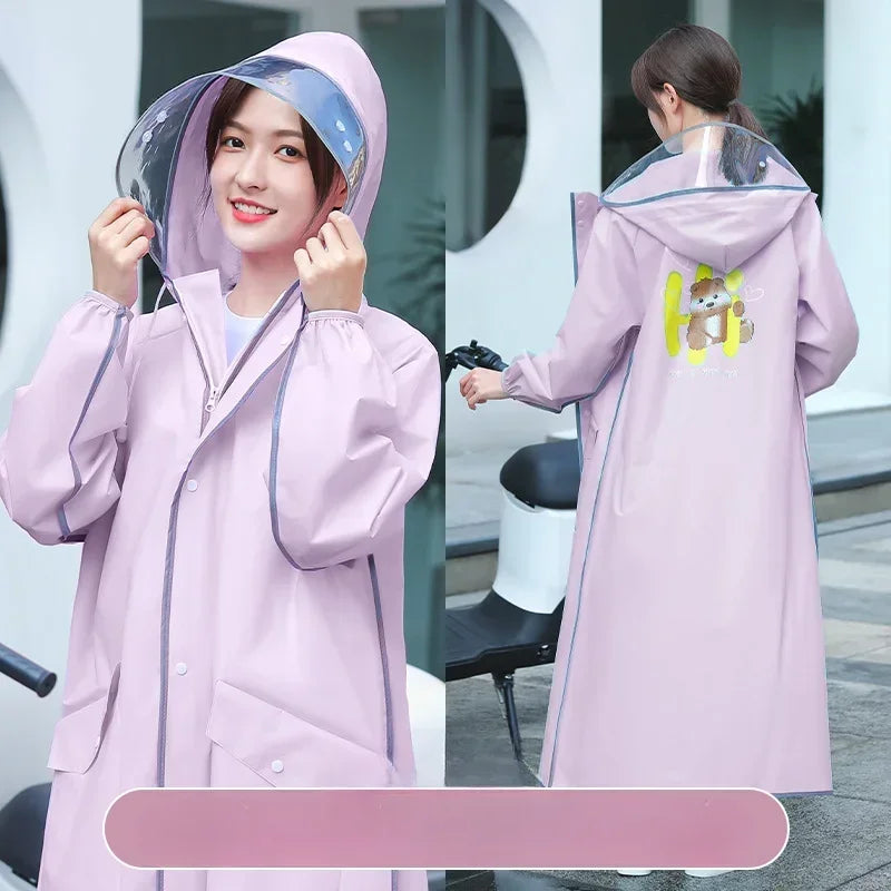 Full body rain proof high - grade single person raincoat for electric vehicles and motorcycles, fashionable raincoat Qme