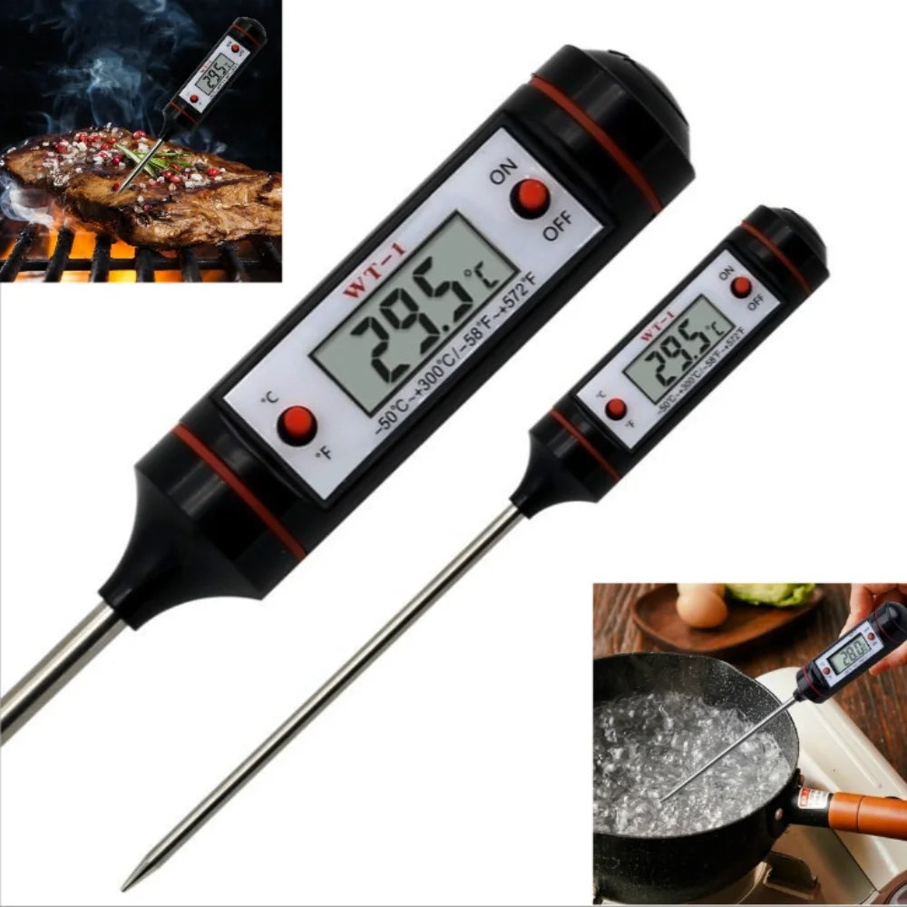 Digital Meat Thermometer Cooking Food Kitchen Probe Water Milk Oil Liquid Oven Digital Temperature Qme Default Title