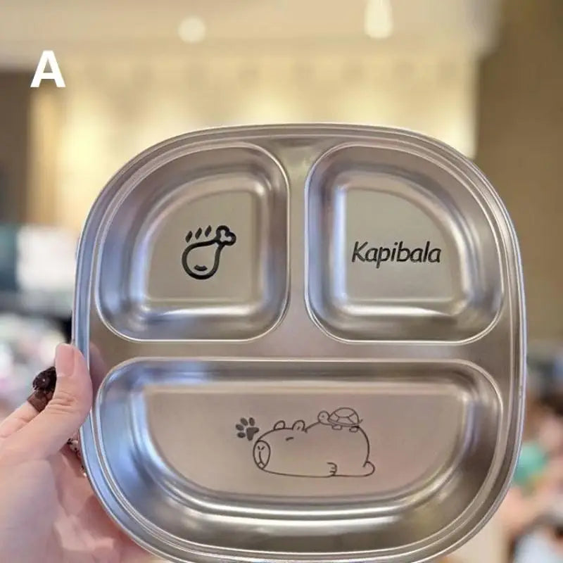 Capybara 2 3 4 Grids Food Plate Dishes Reusable Square Divided Dinner Qme A