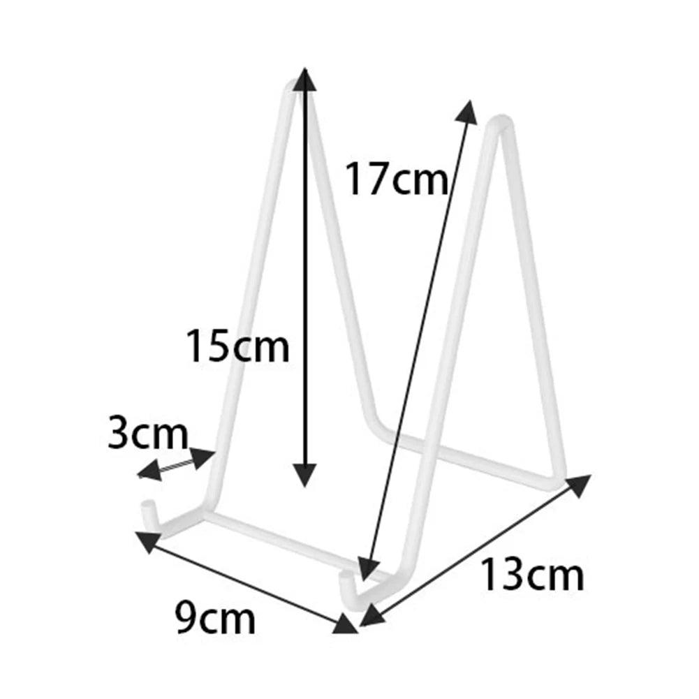 Versatile Desktop Display Stand Plate Holder Art Pictures Photo Frame Qme White trumpet