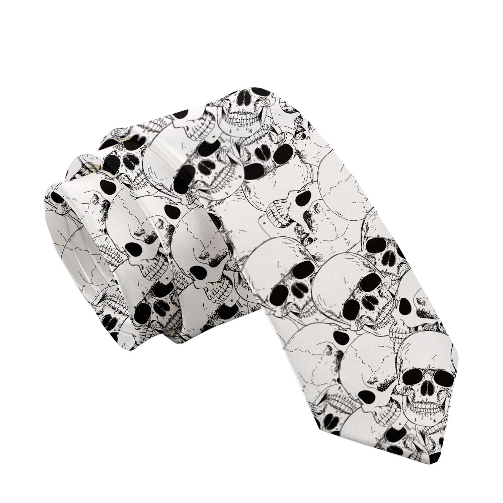 Fashion Skull 3D Printed Tie Art Design Personality Adult Wide Qme style8